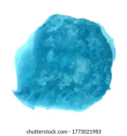 Vector watercolor, blue spot on a white background, stock illustration for design and decor, banner, template, postcard, card.