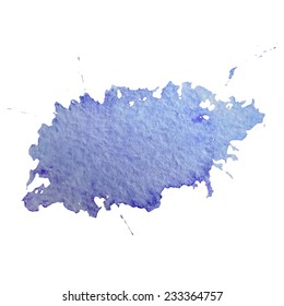 Vector watercolor blue stain 