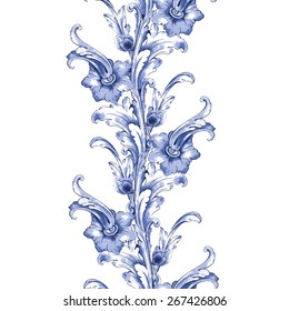 Vector watercolor blue texture pattern.Seamless pattern can be used for wallpaper,pattern fills,web page background,surface textures