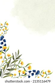 Vector de diseño de plantilla de fondo botánico acuarela para sus composiciones, tarjetas de felicitación o invitaciones de boda.