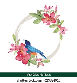 Vector of Watercolor bouquet of flowers. colorful floral composition isolated on white background. Vintage style.