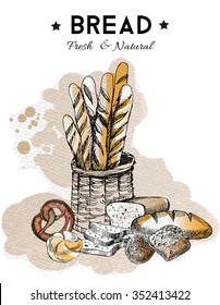 vector watercolor bread background