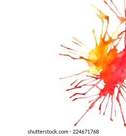 Vector watercolor bright flowing splash modern abstract background with spare room for text for a stylish cover, card, invitation, business card and flyer