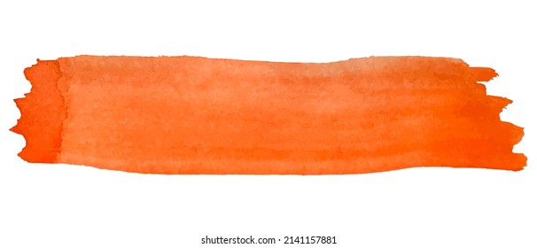 Pincel de acuarela vectorial. Pintar textura. La abstracción de los trazos de pincel. Sencillo y moderno. Pintura de Gouache. Color naranja. 