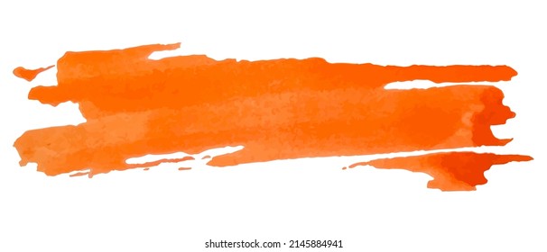Vektorwasserfarbbürste. Farbige Textur. Pinselstrich-Abstraktion. Einfach, modern. Gouache-Farbe. Orangefarbene Farbe. 