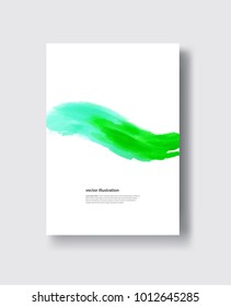 Vector watercolor brush stroke banner. Varnish splash wave line trace. Abstract shape color oil paint smear poster on white background.