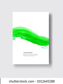 Vector watercolor brush stroke banner. Varnish splash wave line trace. Abstract shape color oil paint smear poster on white background.
