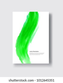 Vector watercolor brush stroke banner. Varnish splash wave line trace. Abstract shape color oil paint smear poster on white background.