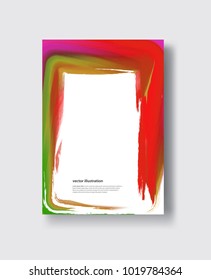 Vector watercolor brush stroke banner. Varnish splash wave line trace. Abstract shape color oil paint smear poster on white background.