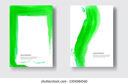 Vector watercolor brush stroke banner. Varnish splash line trace. Abstract shape color oil paint smear poster on white background.