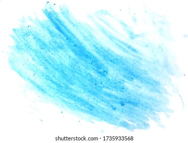 Pincel de acuarela vectorial de color azul sobre fondo blanco, ilustración de material para diseño y decoración, banner, postal, tarjeta de visita.