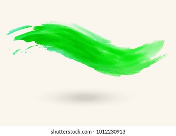 Vector watercolor brush stroke. Varnish splash wave line trace. Abstract shape color oil paint smear on white background.