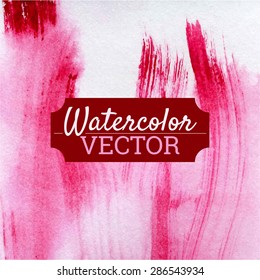 Vector watercolor brush strokes background with smudges 