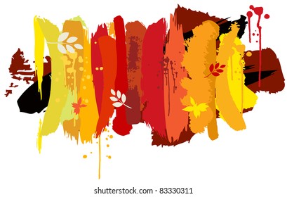 Vector watercolor brushes with autumn colors