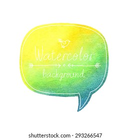 Vector Watercolor bubble with place for text.