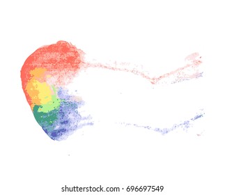 Vector watercolor butterfly. Bright watercolor blot.