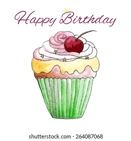 vector watercolor cake