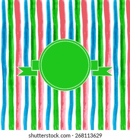 vector watercolor card with stripes