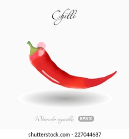 Vector watercolor chili