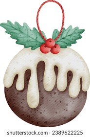 Vector watercolor Christmas elements and new year decorations