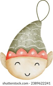 Vector acuarela elementos navideños y decoración de año nuevo
