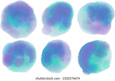 Vector watercolor circle in blue