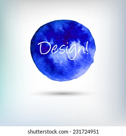 Vector watercolor circle, hand drawn design element.