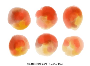 Vector watercolor circle in orange