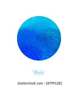 Vector watercolor circle, round shape isolated on white. 