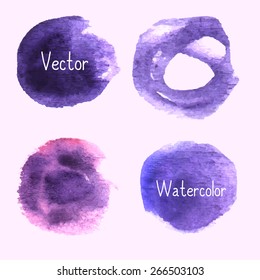 Vector watercolor circles. Hand drawn. Eps 10.