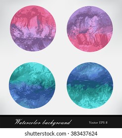 Vector watercolor circles.Watercolor design elements.