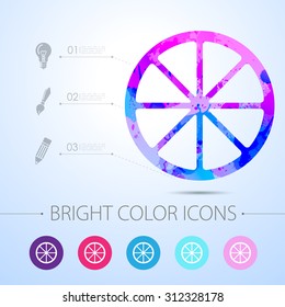 Vector watercolor citrus icon with infographic elements 