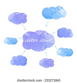 vector watercolor cloud