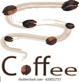  vector watercolor coffee beans