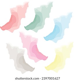 Vector watercolor color palette. Fill with color for watercolor stains.