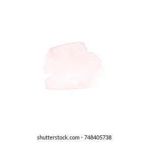 vector watercolor , colored of pale dogwood or pink  , isolated on white backdrop