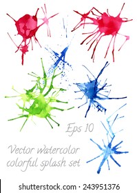 vector watercolor colorfu blots and splashes