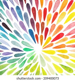Vector watercolor colorful abstract background. Collection of paint splash watercolor drops. Vector set of brush strokes. Isolated on white background