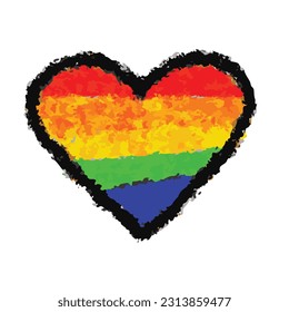 vector watercolor colorful rainbow heart.ai