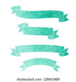 vector watercolor colorful ribbons banners