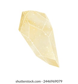 vector watercolor crystal on white background.