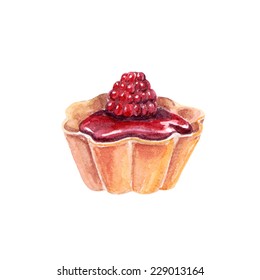 vector watercolor cupcake. It can be used for card, postcard,  birthday card, menu.