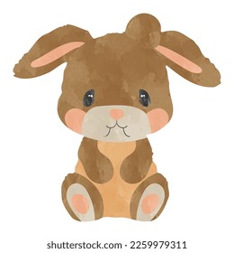 Vector watercolor cute bunny illustration