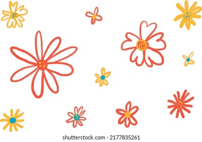Vector watercolor cute Floral pastel hand painted set of flowers and branches and dots. Ideal for print, stickers, collage, graphic design, scrap booking, decoration and other creative projects.