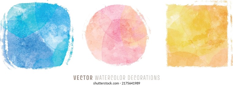vector watercolor decorations; background for title and logo 