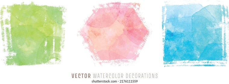 vector watercolor decorations; background for title and logo 