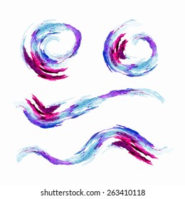 Vector watercolor decorative elements
