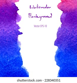 vector watercolor deep blue, violet, pink gradient background with vertical copy space