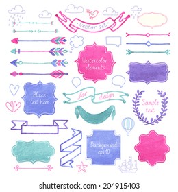 Vector Watercolor design elements.