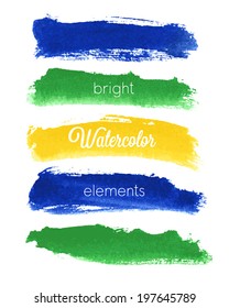 Vector Watercolor Design Elements - Brazil Style.